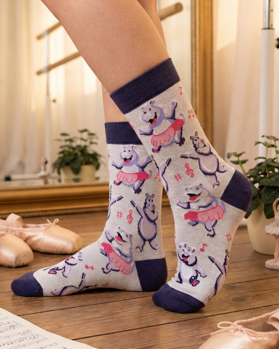 Chaussettes Hippopotames Danseurs Édition Safari Amusante